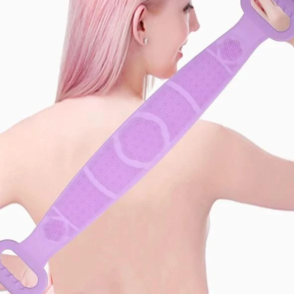70 cm Çift Taraflı Sırt Kesesi -Silikon Duş Kesesi - Peeling Banyo Kesesi - 1