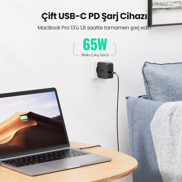 Ugreen 66 W Type-C Hızlı Şarj Adaptörü - 4