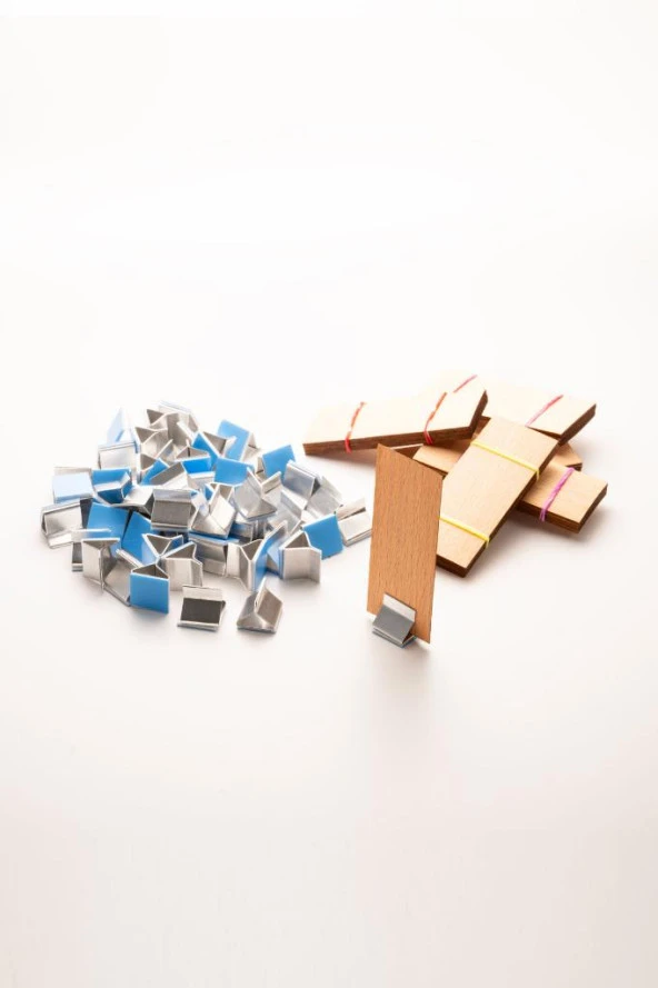 Ahşap Mum Fitili + Yapışkanlı Sehpa - 50 Adet ( 30mm x 75mm x 0,5mm ) ürün görseli