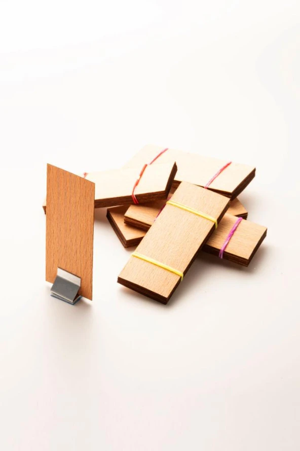 Ahşap Mum Fitili + Yapışkanlı Sehpa - 50 Adet ( 30mm x 75mm x 0,5mm ) - Resim 2