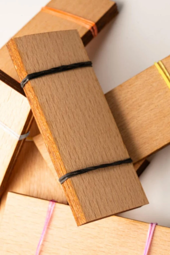 Ahşap Mum Fitili + Yapışkanlı Sehpa - 50 Adet ( 30mm x 75mm x 0,5mm ) - Resim 5