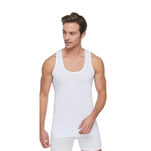 TUTKU ERKEK  ATLET BEYAZ 3 LÜ PAKET M BEDEN PAMUKLU - 2