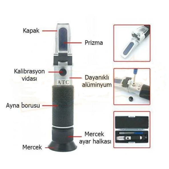 ATC 0-10 Tuzluluk Yoğunluk Ölçer Refraktometre - Resim 5
