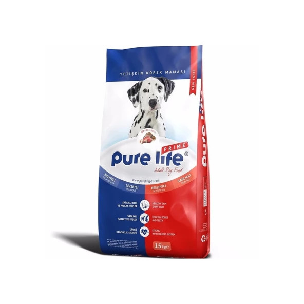 Ürünü Arkadaşına Öner   twitter Pure Life Prime Biftekli Yetişkin Köpek Maması 15 KG