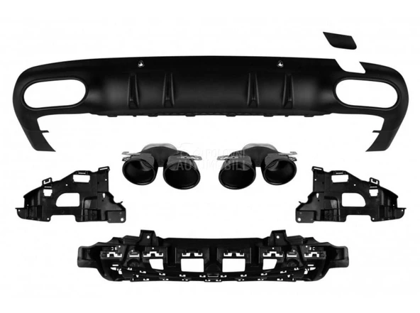 AUTOGP Mercedes cls c257 w257 arka difüzör ve siyah egzoz ucu cls53 amg 2019+ ürün görseli 1