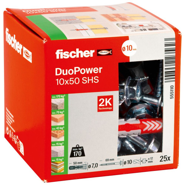 DUOPOWER 10X50S ÇİFT BİLEŞENLİ PLASTİK DÜBEL VE HEXAGON VİDA - 2