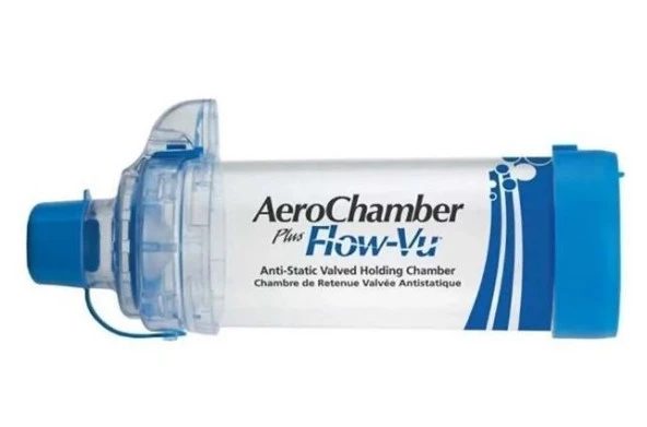 AEROCHAMBER PLUS FLOW - VU MAVİ AĞIZLIKLI +5