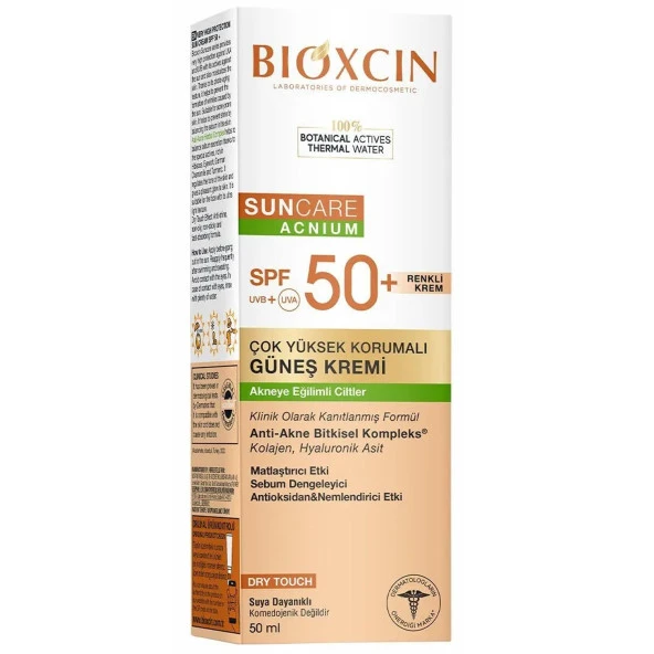 Bioxcin Sun Care Spf 50+ Akneye Eğilimli Ciltler İçin Renkli Güneş Kremi 50 ml