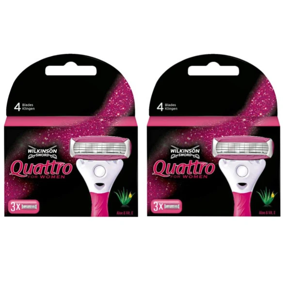 Wilkinson Sword Quattro Kadın Tıraş  Bıçağı  2 Adet  Yedek Başlık