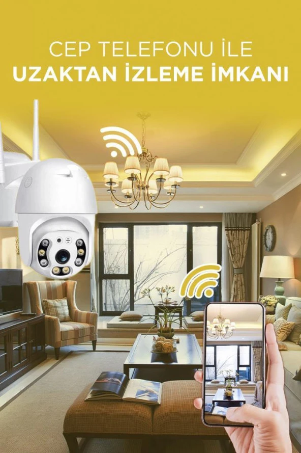 Torima CMR-12 Beyaz 360° Görüş Hareketli Wi-Fi Akıllı IP Güvenlik Kamerası Dış Mekan Kamerası - 3
