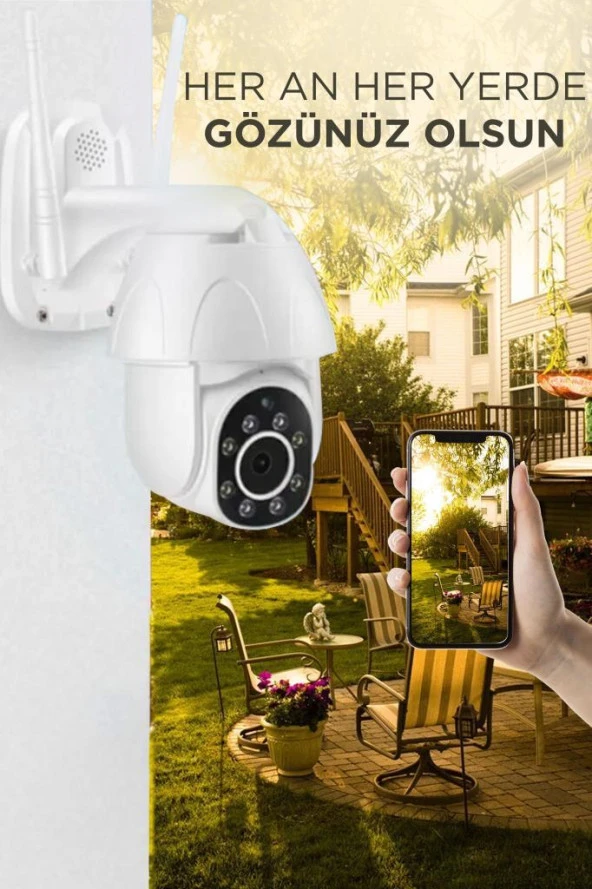 Torima CMR-12 Beyaz 360° Görüş Hareketli Wi-Fi Akıllı IP Güvenlik Kamerası Dış Mekan Kamerası - 5