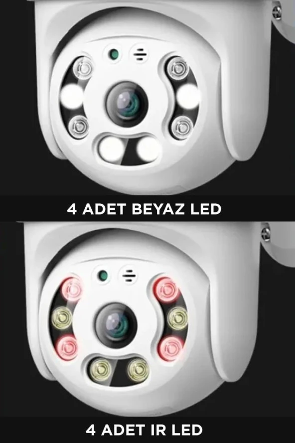 Torima CMR-12 Beyaz 360° Görüş Hareketli Wi-Fi Akıllı IP Güvenlik Kamerası Dış Mekan Kamerası - 6