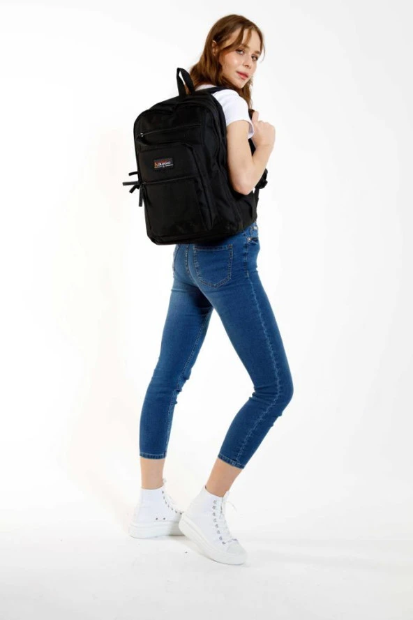 Kaukko Sırt Çantası Full Pocket Siyah K1599 - Resim 4