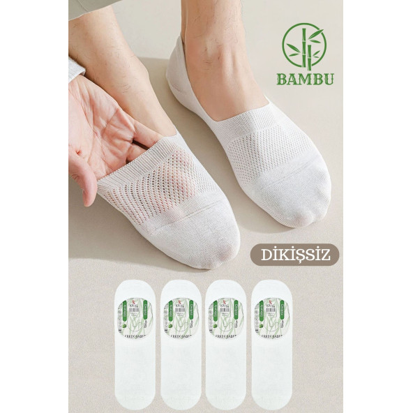 Erkek - Bayan Bambu Babet Çorap Dikişsiz Parfümlü Silikonlu Babet Çorap - 2