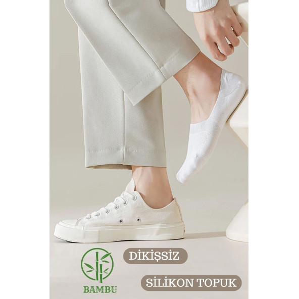 Erkek - Bayan Bambu Babet Çorap Dikişsiz Parfümlü Silikonlu Babet Çorap - 4