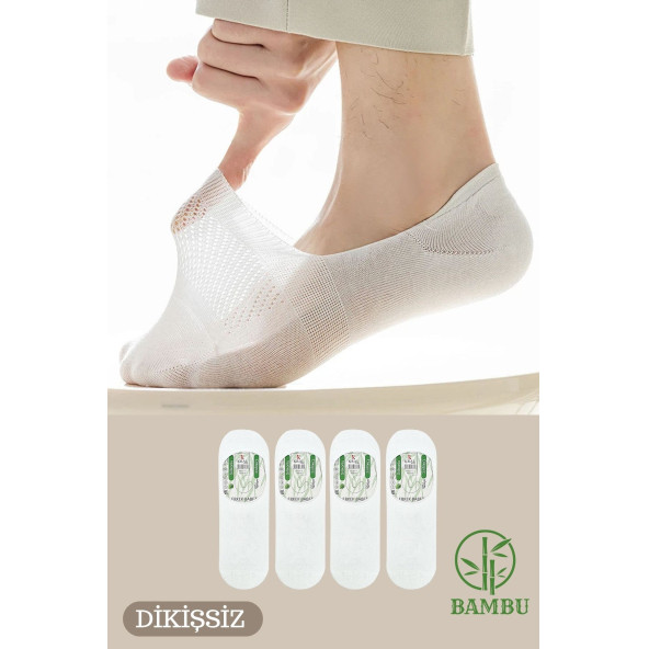 Erkek - Bayan  Bambu Babet Çorap Dikişsiz Parfümlü Silikonlu  Babet Çorap - 7