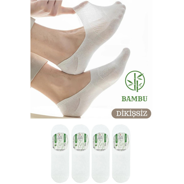 Erkek - Bayan Bambu Babet Çorap Dikişsiz Parfümlü Silikonlu Babet Çorap - 8