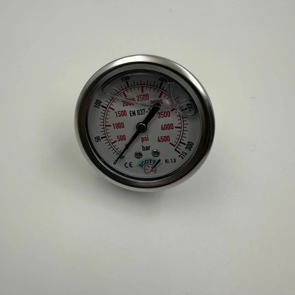 Manometre Gliserinli Arka Çıkışlı Q63 - 0 - 315 Bar 1/4 - Resim 4