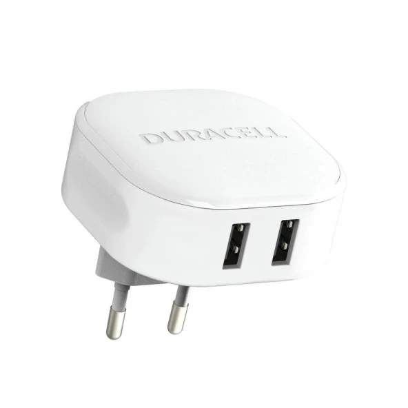 Duracell 24W Telefon / Tablet Şarj Başlığı 2xUSB 2x5v/2.4A - Beyaz - 2