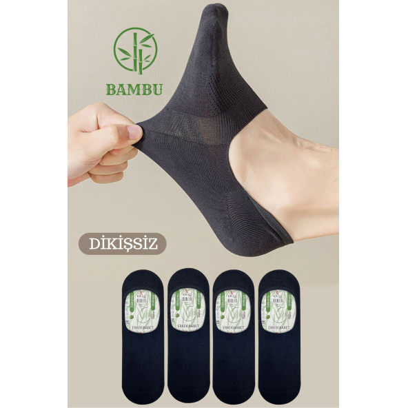Erkek - Bayan Bambu Babet Çorap Dikişsiz Parfümlü Silikonlu Babet Çorap - 2