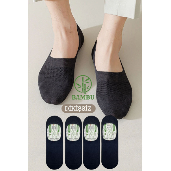Erkek - Bayan Bambu Babet Çorap Dikişsiz Parfümlü Silikonlu Babet Çorap - 7