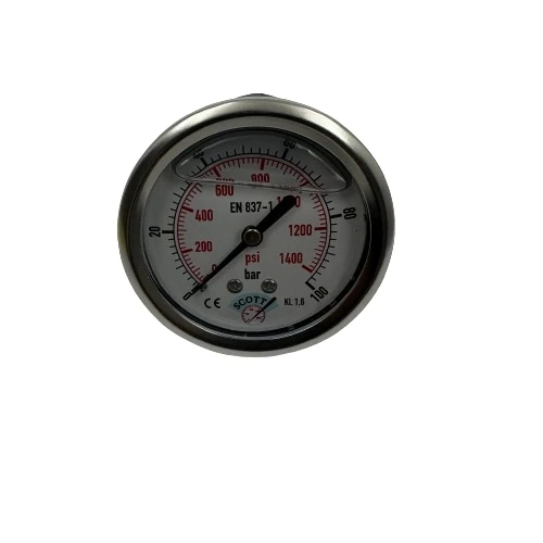 Manometre Gliserinli Arka Çıkışlı Q63 - 0 - 100 Bar 1/4 ürün görseli 1