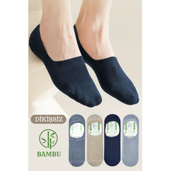 Erkek - Bayan Bambu Babet Çorap Dikişsiz Parfümlü Silikonlu Babet Çorap - 2