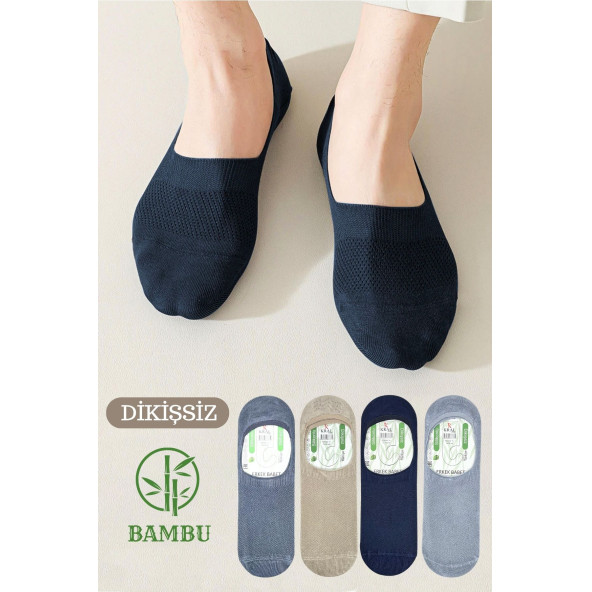 Erkek - Bayan Bambu Babet Çorap Dikişsiz Parfümlü Silikonlu Babet Çorap - 3