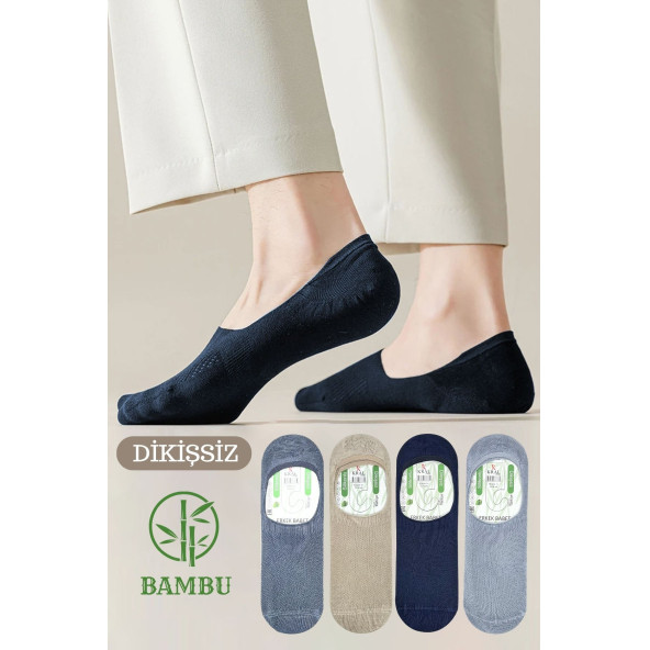 Erkek - Bayan Bambu Babet Çorap Dikişsiz Parfümlü Silikonlu Babet Çorap - 5