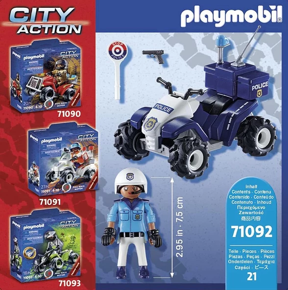 Playmobil City Action 71092 Polis Dörtçeker Arazi Aracı - 3