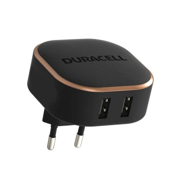 Duracell 17W Telefon / Tablet Şarj Başlığı 2xUSB 5v/3.4A - Siyah - 2