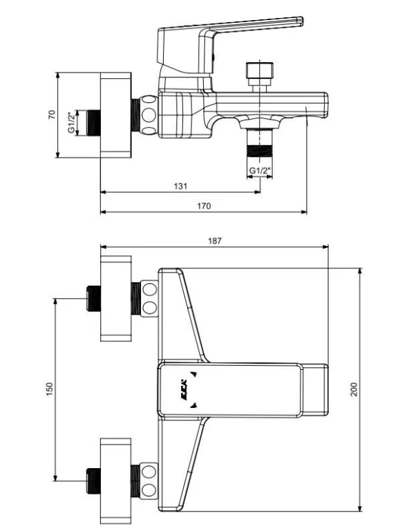 ECA Royal Banyo Bataryası + ECA Fırat Mafsallı Duş Seti Banyo Üst Takımı - 5