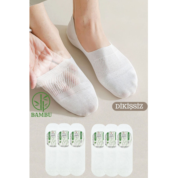 Erkek - Bayan Bambu Babet Çorap Dikişsiz Parfümlü Silikonlu  Babet Çorap - 7