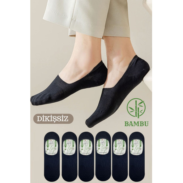 Erkek - Bayan Bambu Babet Çorap Dikişsiz Parfümlü Silikonlu Babet Çorap - 6