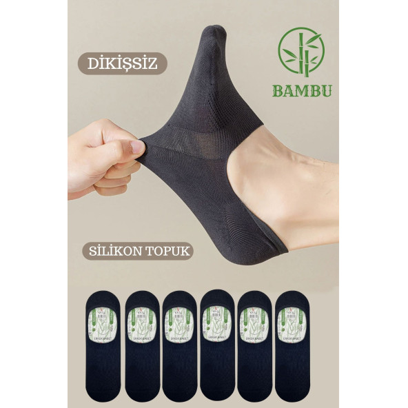 Erkek - Bayan Bambu Babet Çorap Dikişsiz Parfümlü Silikonlu Babet Çorap - 8