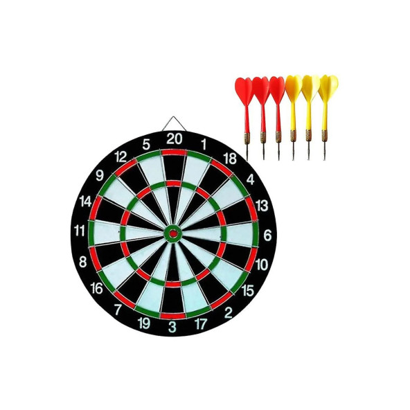 Dart Tahtası Seti 15 İnç Büyük Orta Boy Çift Taraflı Dart Tahtası Oyun Seti