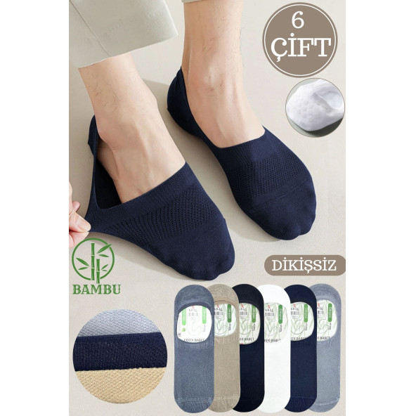 Erkek - Bayan Bambu Babet Çorap Dikişsiz Parfümlü Silikonlu Babet Çorap