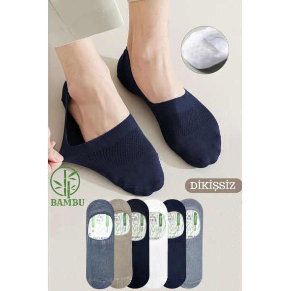 Erkek - Bayan Bambu Babet Çorap Dikişsiz Parfümlü Silikonlu Babet Çorap - 8