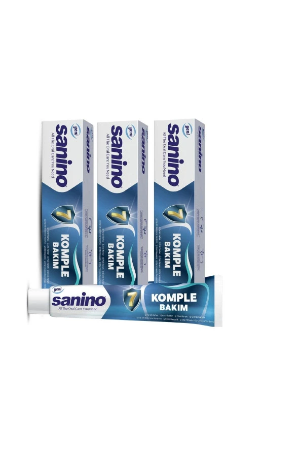 Sanino Komple Bakım Sanino Diş Macunu 3 Adet 75 Ml - Günlük Koruma YENİLENMİŞ FORMÜL