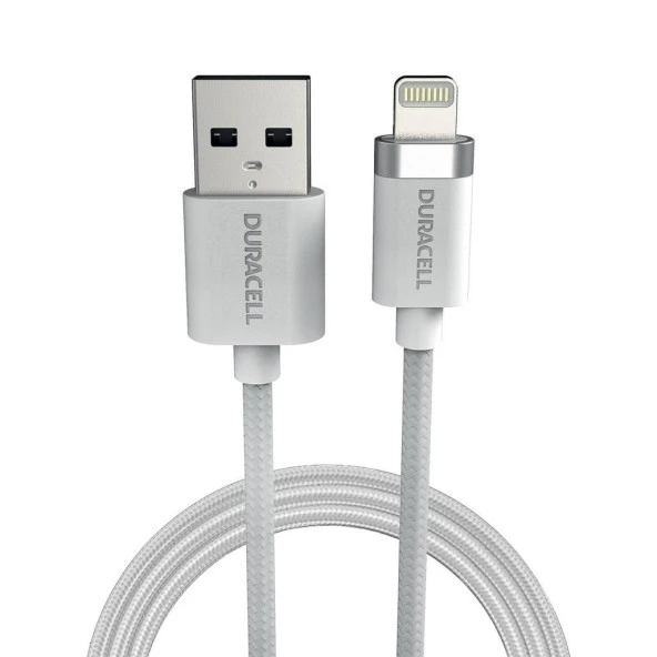 Duracell 2m Lightning to USB-A Örgülü Şarj Kablosu - Beyaz - 2