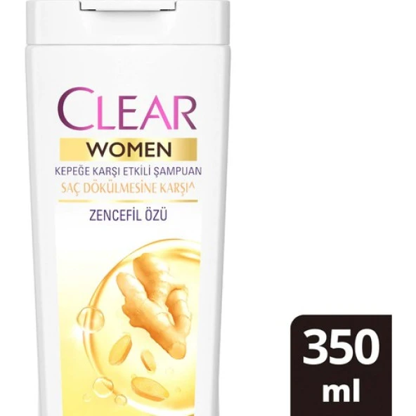 Clear Women Kepeğe Karşı Etkili Şampuan Saç Dökülmesine Karşı Zencefil Özü 350 ml