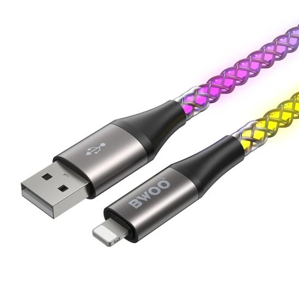 Bwoo Led Işıklı Hızlı Şarj Özellikli Usb Lighting Kablo