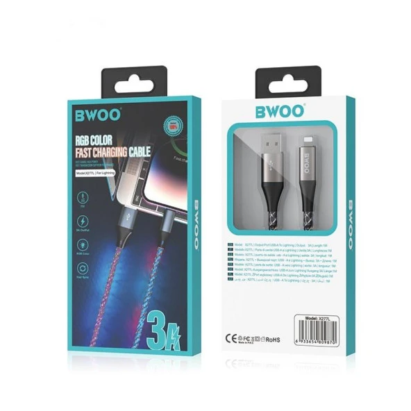 Bwoo Led Işıklı Hızlı Şarj Özellikli Usb Lighting Kablo - 4