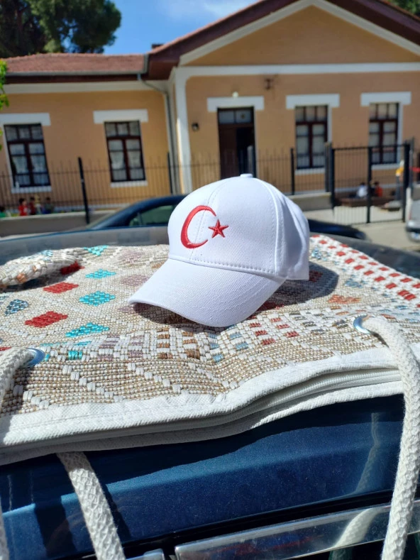 çocuk bayrak şapka ünisex 54 cm ayyıldızlı şapka ayarlanabilir - 2