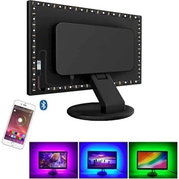 Alfalink Bluetooth TV Arkası RGB Usb Şerit Led Aydınlatma 16 Renk - 5METRE - Resim 2
