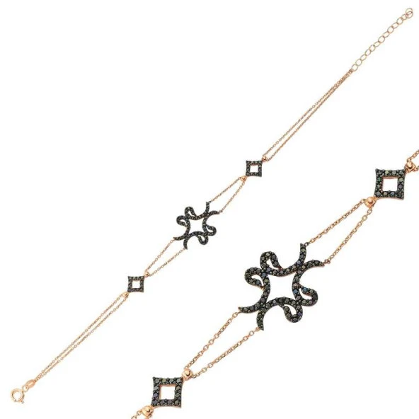 Himarry 925 Ayar Gümüş Rose Dört Vavlı Bileklik - Resim 2