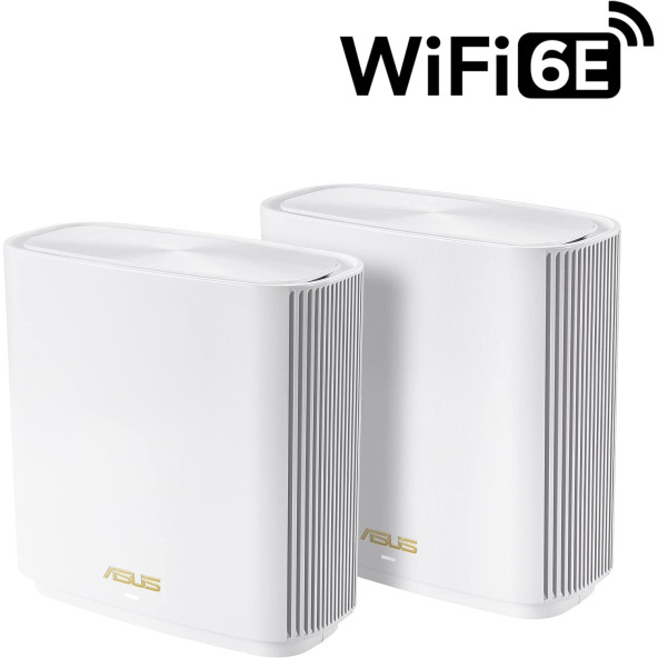 ASUS ZenWiFi ET8 Tüm Ev İçin Üç Bantlı Mesh WiFi 6E Sistemi (ET8 2PK), 5.500 metrekareye