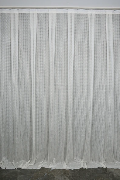 KDK 1920 DESEN KREM RENK TEK KANAT Hazır dikilmiş Pileli Fon Perde 300*260 cm ürün görseli 1