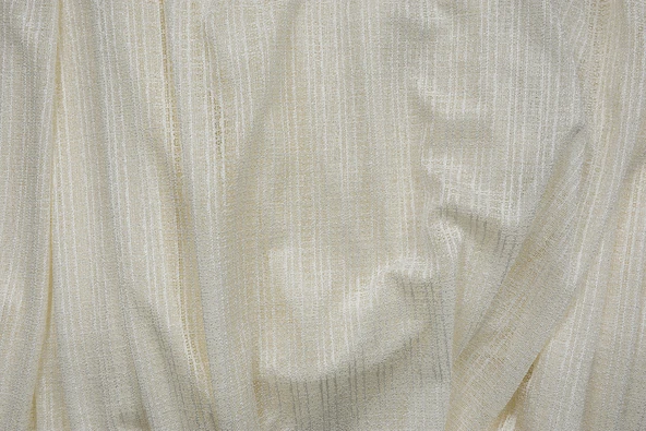 KDK 1920 DESEN KREM RENK TEK KANAT Hazır dikilmiş Pileli Fon Perde 300*260 cm - Resim 3