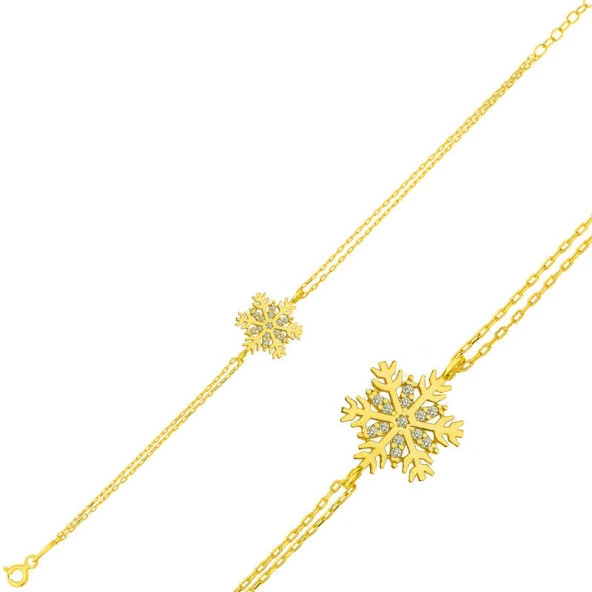 Himarry ​925 Ayar Gümüş Gold Kar Tanesi Bileklik ürün görseli